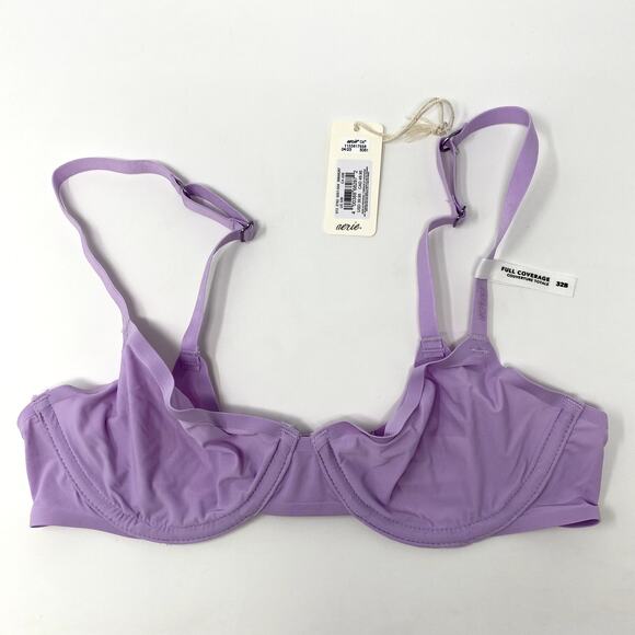 NEW Aerie Smoothez Purple Full Coverage Unlined Underwire Bra 32B - Picture 1 of 3